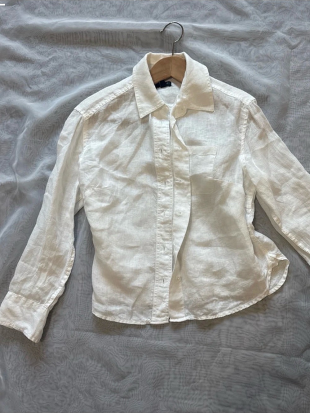 Talbots Classic White Linen Button-Up Shirt for Men